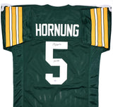 Paul Hornung Autographed Green Pro Style Jersey w/HOF - Beckett *Black