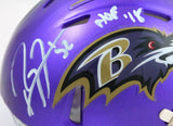 Ray Lewis Autographed Ravens Flash Speed Mini Helmet w/HOF-Beckett W Hologram