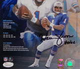 Warren Moon HOF Signed Oilers 8x10 Hall of Fame Poster PF Photo- JSA W Auth