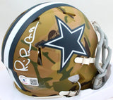 Michael Irvin Autographed Dallas Cowboys Camo Speed Mini Helmet- Beckett W Holo