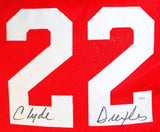 Clyde Drexler Autographed Red TB Pro Style Jersey- JSA W