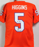 Tee Higgins Autographed Orange College Style Jersey w/ Insc - Beckett W Auth *5