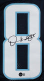 Derrick Mason Autographed Blue Pro Style STAT Jersey-Beckett W Hologram *Black