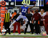 Odell Beckham Signed NY 8x10 One Handed Catch *Blue Jersey PF Photo- JSA W Auth