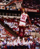 Sleepy Floyd Autographed Houston Rockets 8x10 Dunk Photo- Prova *White