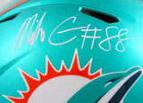 Mike Gesicki Autographed Dolphins F/S Flash Speed Authentic Helmet-BeckettW Holo