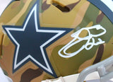 Emmitt Smith Autographed Dallas Cowboys Camo Speed Mini Helmet - Beckett W Holo