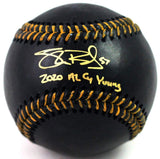 Shane Bieber Signed Rawlings OML Black Baseball w/ Insc - Beckett W Auth *Gold