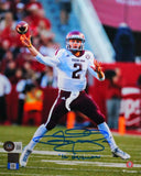 Johnny Manziel Signed Texas A&M 8x10 Passing FP Photo w 12 Heisman-BeckettW*Blue