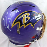 Ray Lewis Autographed Baltimore Ravens F/S Flash Speed Authentic Helmet-BAW Holo