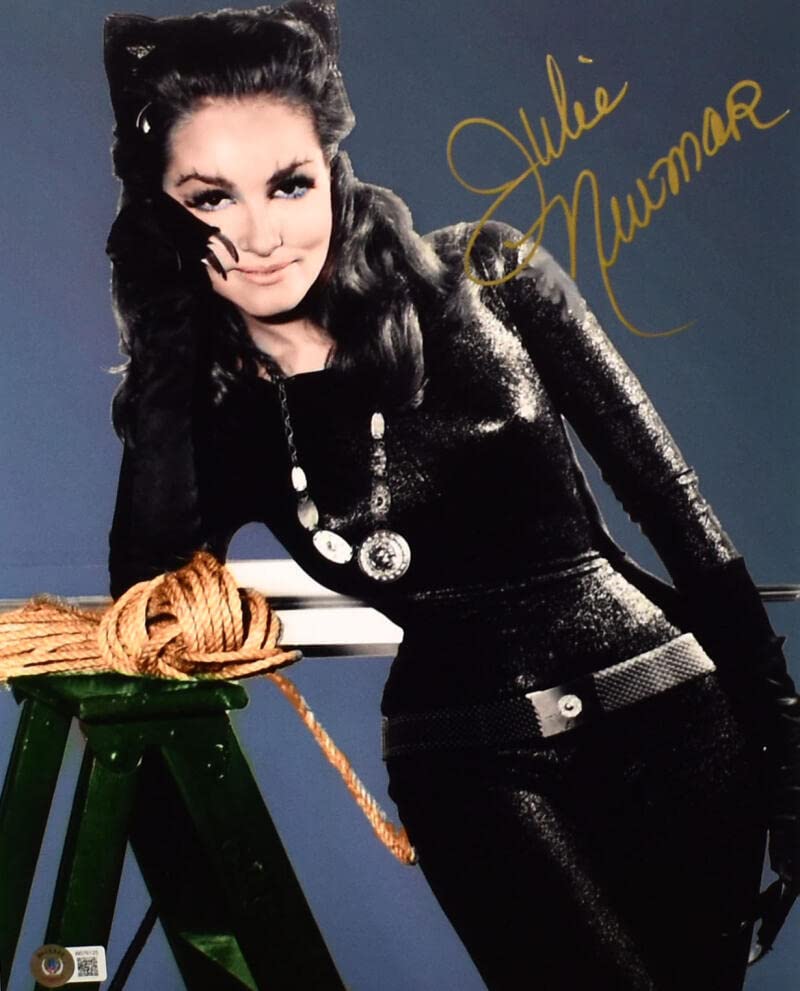 Julie Newmar Autographed 11x14 Catwoman Lean Photo -Beckett W