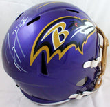 Ray Lewis Autographed Baltimore Ravens F/S Flash Speed Helmet-Beckett W Hologram