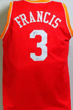 Steve Francis Autographed Red w/ Yellow Pro Style Jersey- Beckett Witness *Black