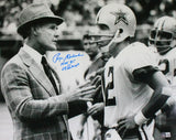 Roger Staubach Autographed Cowboys 16x20 B&W Photo w/2 Insc.- Beckett W Hologram