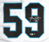 Luke Kuechly Autographed White Pro Style Jersey-Beckett W Hologram *Silver