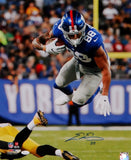 Evan Engram Autographed NY Giants 16x20 Diving PF Photo- JSA W Auth *Blue