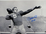 Paul Hornung Autographed Notre Dame 16x20 B&W Throwing Photo W/ 56 H- JSA W Aut