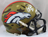 Peyton Manning Autographed Denver Broncos Camo Mini Helmet - Fanatics Auth *Whit