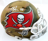 Devin White Autographed Tampa Bay Bucs Camo Speed Mini Helmet - Beckett W *White