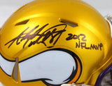 Adrian Peterson Signed Vikings Flash Speed Mini Helmet w/NFL MVP-Beckett W Holo