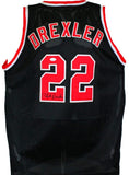 Clyde Drexler Autographed Black Pro Style Jersey- JSA W *Black