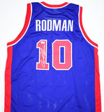 Dennis Rodman Autographed Blue Jersey - Beckett W Hologram *Silver