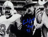 Earl Campbell Signed Oilers 8x10 Photo w/ Bum Phillips w/ HOF-JSA W Auth *DkBlue