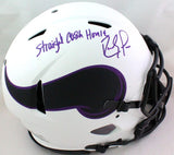 Randy Moss Autographed Vikings Lunar Authentic F/S Helmet Insc- Beckett W*Purple