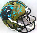 Luke Kuechly Autographed Carolina Panthers Camo F/S Helmet- Beckett W *Baby Blue