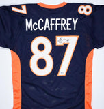 Ed McCaffrey Autographed Blue Pro Style Jersey - Beckett W Hologram *Black