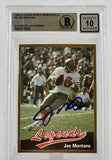 1990 Legends Sports Memorabilia #8 Joe Montana Auto SF 49ers BAS Autograph 10