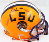 Devin White Autographed LSU Tigers Speed Mini Helmet-Beckett W Hologram *Black