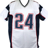 Ty Law Autographed White Pro Style Jersey w/HOF-Beckett W Hologram *Silver