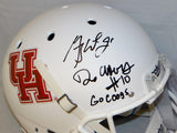 Greg Ward Demarcus Ayers Autographed UH White F/S Helmet W/ Go Coogs- JSA W Auth