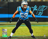 Luke Kuechly Autographed Panthers Stance 8x10 FP Photo- Beckett W *Teal