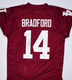 Sam Bradford Autographed Crimson College Style Jersey w/Heisman #1- Beckett W