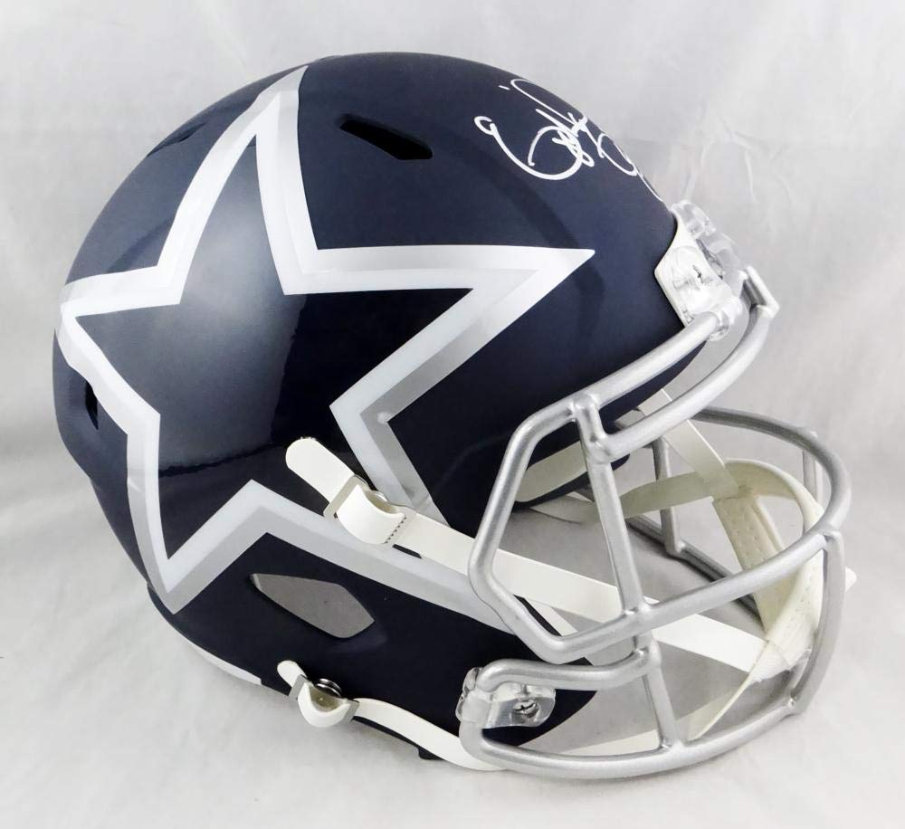 ezekiel elliott's new football helmet Ezekiel Elliott Signed Dallas Cowboys F/S AMP Speed Helmet- Beckett Au – The Jersey Source