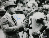 Roger Staubach Autographed Cowboys 16x20 B&W w/Landry Photo- Beckett W Hologram