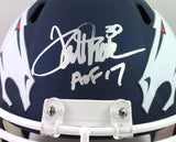 Terrell Davis Autographed Broncos Amp Speed Helmet w HOF- Beckett W *Silver