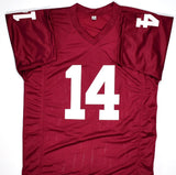 Sam Bradford Autographed Crimson College Style Jersey w/Heisman #4- Beckett W