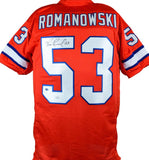 Bill Romanowski Autographed Pro Style Orange Jersey- JSA *Black