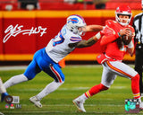 AJ Epenesa Autographed 8X10 Bills Vs Chiefs HM Photo- Beckett W Hologram *White