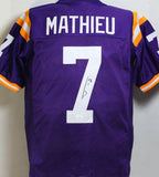 Tyrann Mathieu Autographed Purple College Style Jersey - JSA W Auth *7