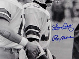 Tony Dorsett Roger Staubach Signed Dallas Cowboys 16x20 PF B/W - Beckett Auth