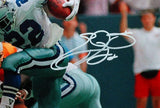 Emmitt Smith Signed Cowboys Leap Over Players 16x20 HM Photo- Beckett W Hologram