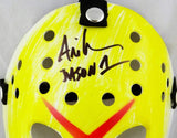 Ari Lehman Signed Friday The 13th Yellow Jason Mask w/ Jason 1 - Beckett Auth