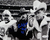 Earl Campbell Signed Oilers 8x10 Photo w/ Bum Phillips w/ HOF-JSA W Auth *DkBlue