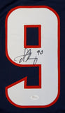 Jadeveon Clowney Autographed Blue Pro Style Jersey- JSA Witnessed Authenticated