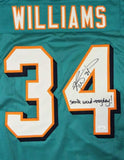 Ricky Williams Signed Teal Pro Style Jersey w/Smoke Weed Insc - JSA W Auth *4