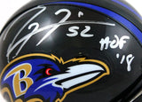 Ray Lewis Autographed Baltimore Ravens Mini Helmet w/ HOF-Beckett W Hologram